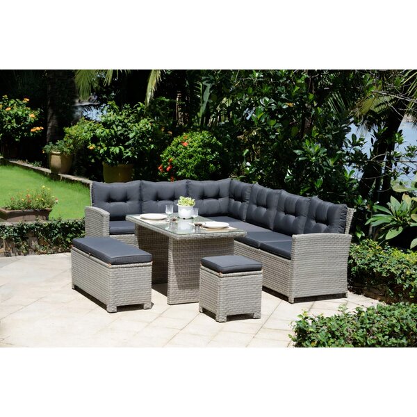 Rosalind Wheeler 8 Sitzer Lounge Set Bookout Aus Polyrattan Mit Polster